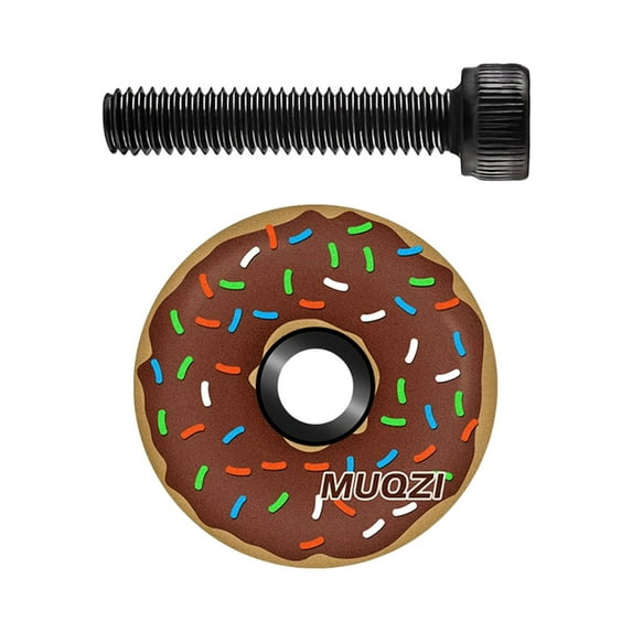 QccHieUs Bike Headset Caps Cover Metal Sturdy Fashion Headset Stem Top Cap for Road Bikes Brown