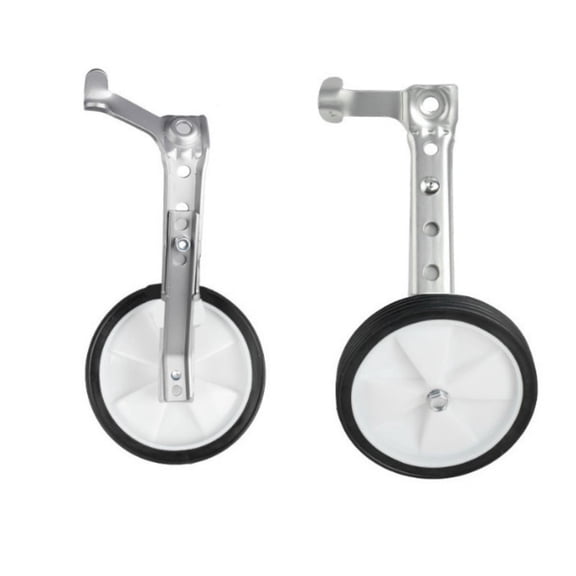 QccHieUs Bike Training Wheel Kit Heavy Duty Training Wheels with Brackets Adjustable Bike Balance Wheel Stabilizer for Beginners, Young Riders, Outside Play Silver