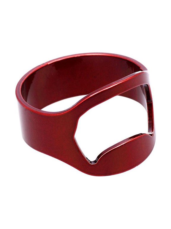 Blesiya Finger Ring Beer Bottle Opener Versatile Can Tool Ring Red