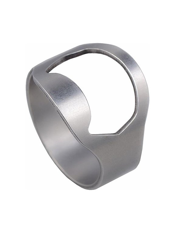 Blesiya Finger Ring Beer Bottle Opener Versatile Can Tool Ring Silver