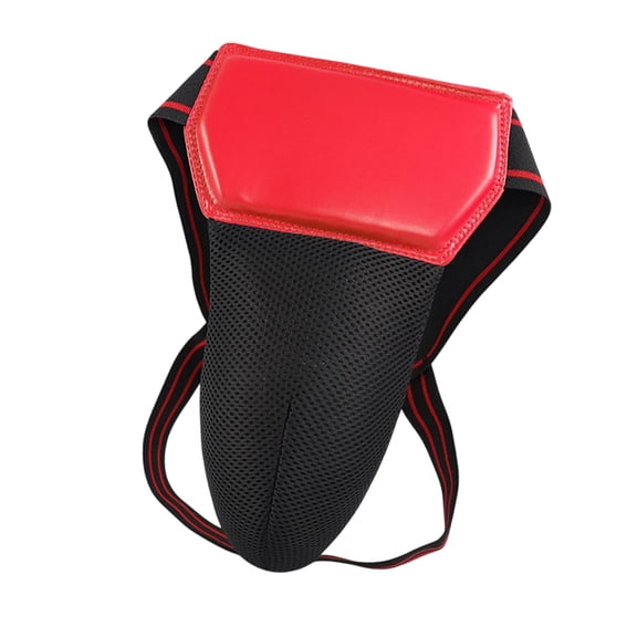 QccHieUs Boxing Groin Guard Protector Protection Equipment Portable Groin Abdominal Guard Red for Kids