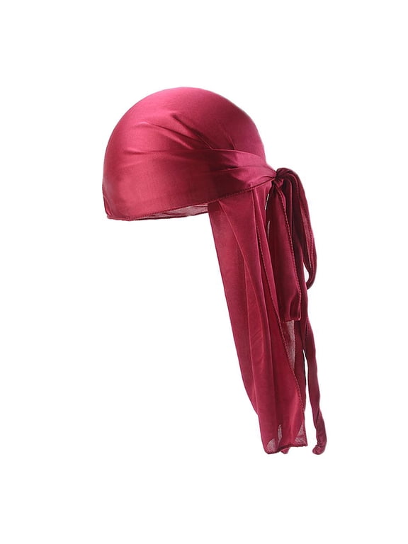 Bright Soft Silky Chemo Scarf Cap Muslim Turban Hat Durag Headwrap Wine red