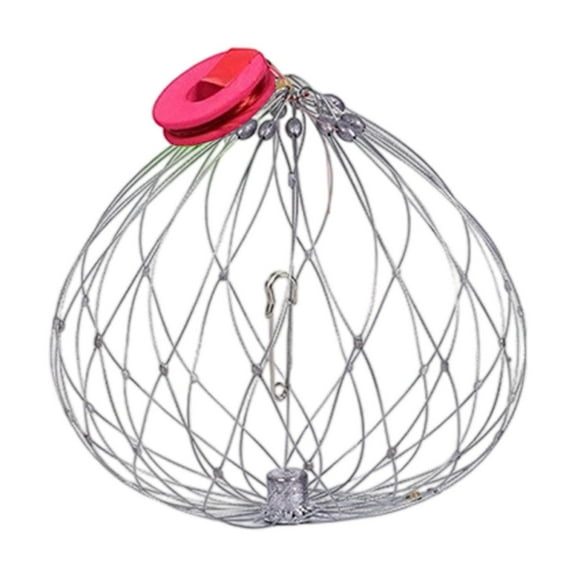 QccHieUs Catch Crab Tool Portable Steel Cage Fishing Cage for Crayfish Rivers Lobster 52cm Sparse Net