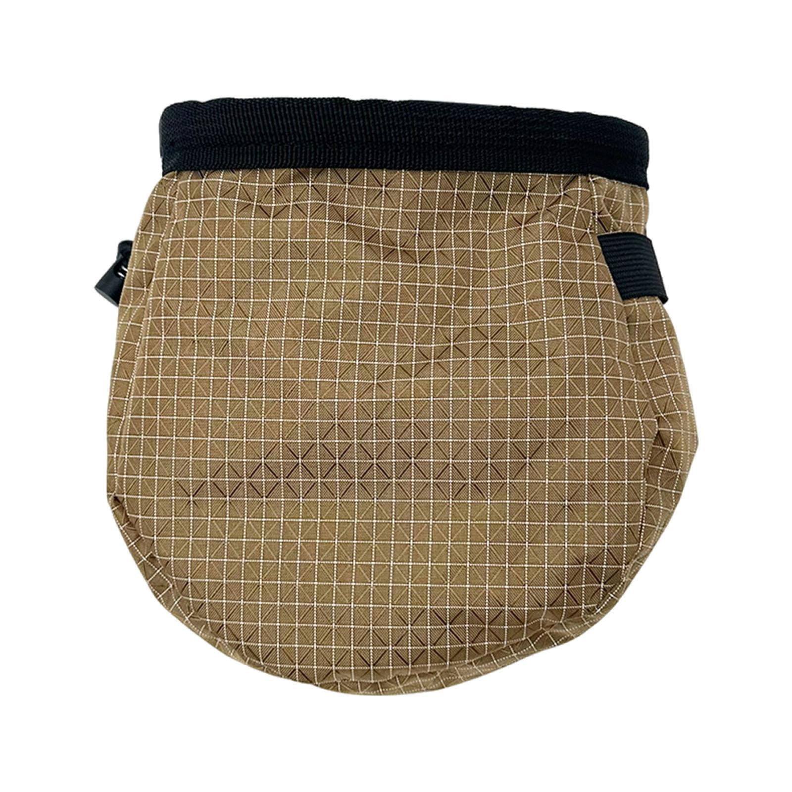 QccHieUs Chalk Bag for Climbing Chalk Carrier Bag for Men Women Adjustable Waist Belt for Brown