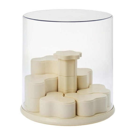 QccHieUs Clear Display Case Rotatable Stackable All Round Storage Box Removable Top Cover