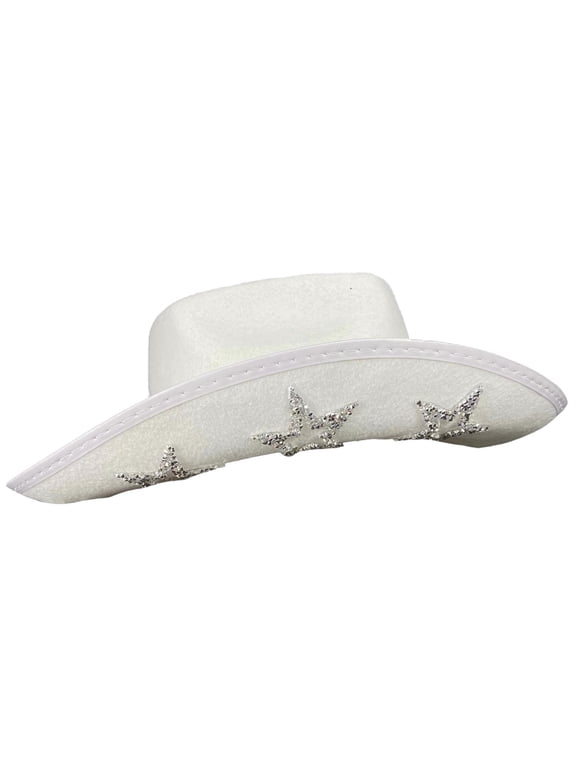 Cowboy Hat Fedora Caps Portable Wedding Cowgirl Hats for Women Teens Fancy Dress