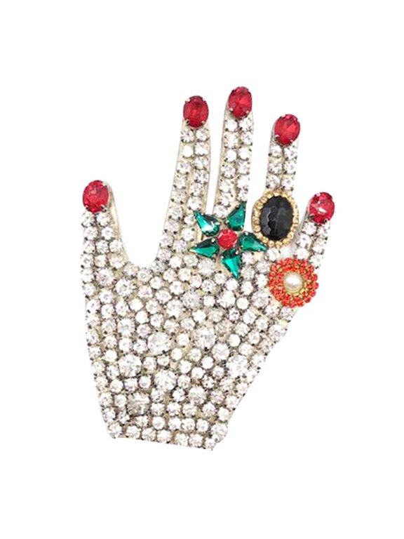Crystal Rhinestone Shoes Clips Novelty Palm Decorative Shoe Accessories Diamante