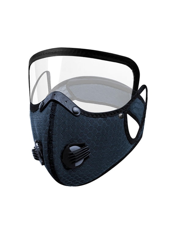 Cycling Face Mask Mesh Mask Detachable Universal Full Face Cover with Eye Shield Navy