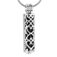 thumbnail image 1 of QccHieUs Cylinder Urn Necklace Cremation Urn Holder Prayer Locket Necklace Openable Charm Silver and Black, 1 of 9