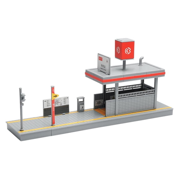 QccHieUs DIY 1/64 Metro Station Model Landscape Supplies Collection Ornament Architecture