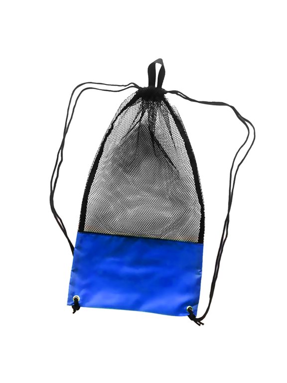 Dive bag with shoulder strap - Travel backpack with drawstring for snorkeling, Blue and Black