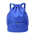 thumbnail image 1 of QccHieUs Drawstring Backpack Sports Gym Bag Water Resistant Basketball Sackpack Cinch Bag Blue, 1 of 9