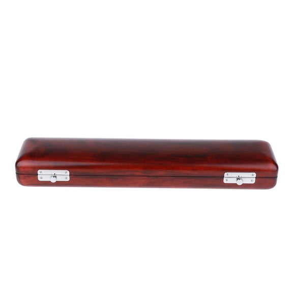 QccHieUs Durable Wooden 16 Holes Flute Case Bag Hardshell Protector 43x9.5x4.5cm - Brown
