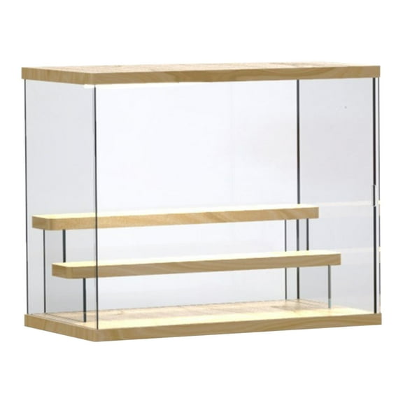 QccHieUs Dustproof Acrylic Display Rack with Lights Figure Model Perfume Cosmetics Storage Transparent Cover Collections Organizer , 3 Step