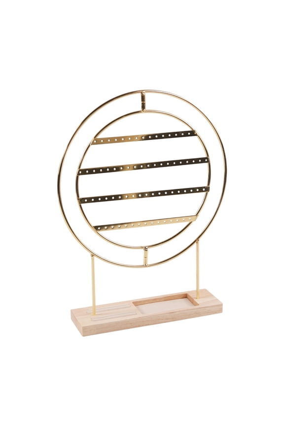 Earrings Organizer 4 Layers Hanging Display Rack for Home Countertop Dresser Gold
