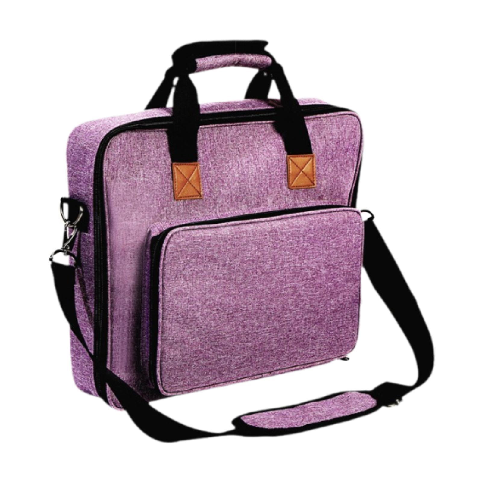 LoDrid Embroidery Project Bag - Portable Craft Organizer With Multiple Pockets, Handles & Shoulder Strap