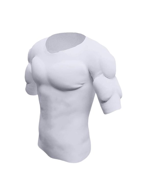 Fake Muscle T Shirt Men Bodybuilder Simulation Fake Shoulders for Indoor Outdoor S
