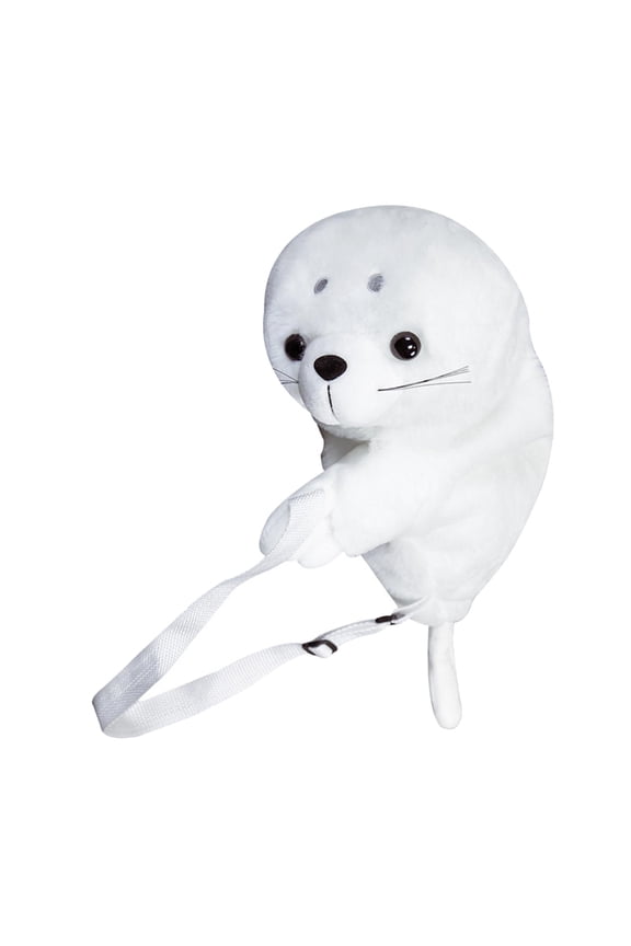 Fashion Seal Backpack Plush Animal Bag Female Adjustable Soft Bag for Party Gift