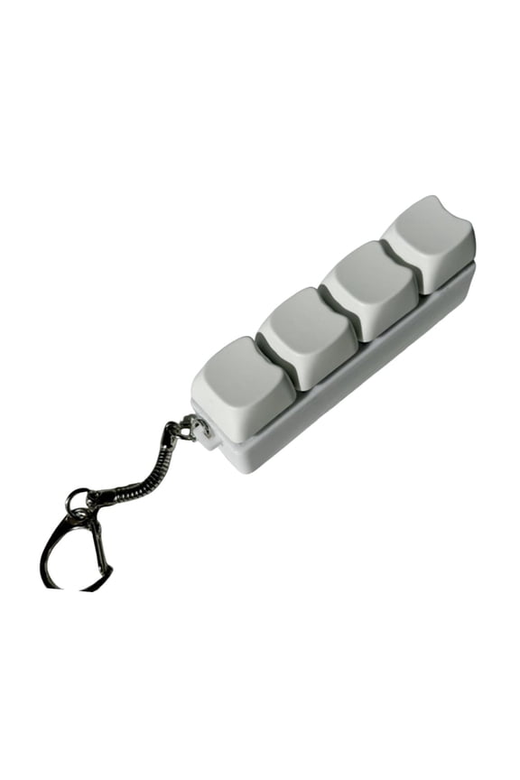 Fidget Clicker Toy Keychain Gifts Portable Versatile for Adults with Interactive 4 Keyboards