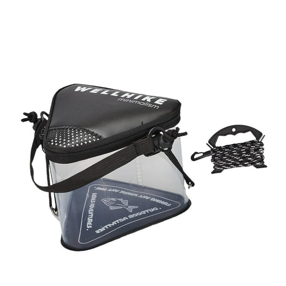 QccHieUs Fishing Bucket Live Fish Container Fish Bucket Sturdy Convenient Multifunctional Black