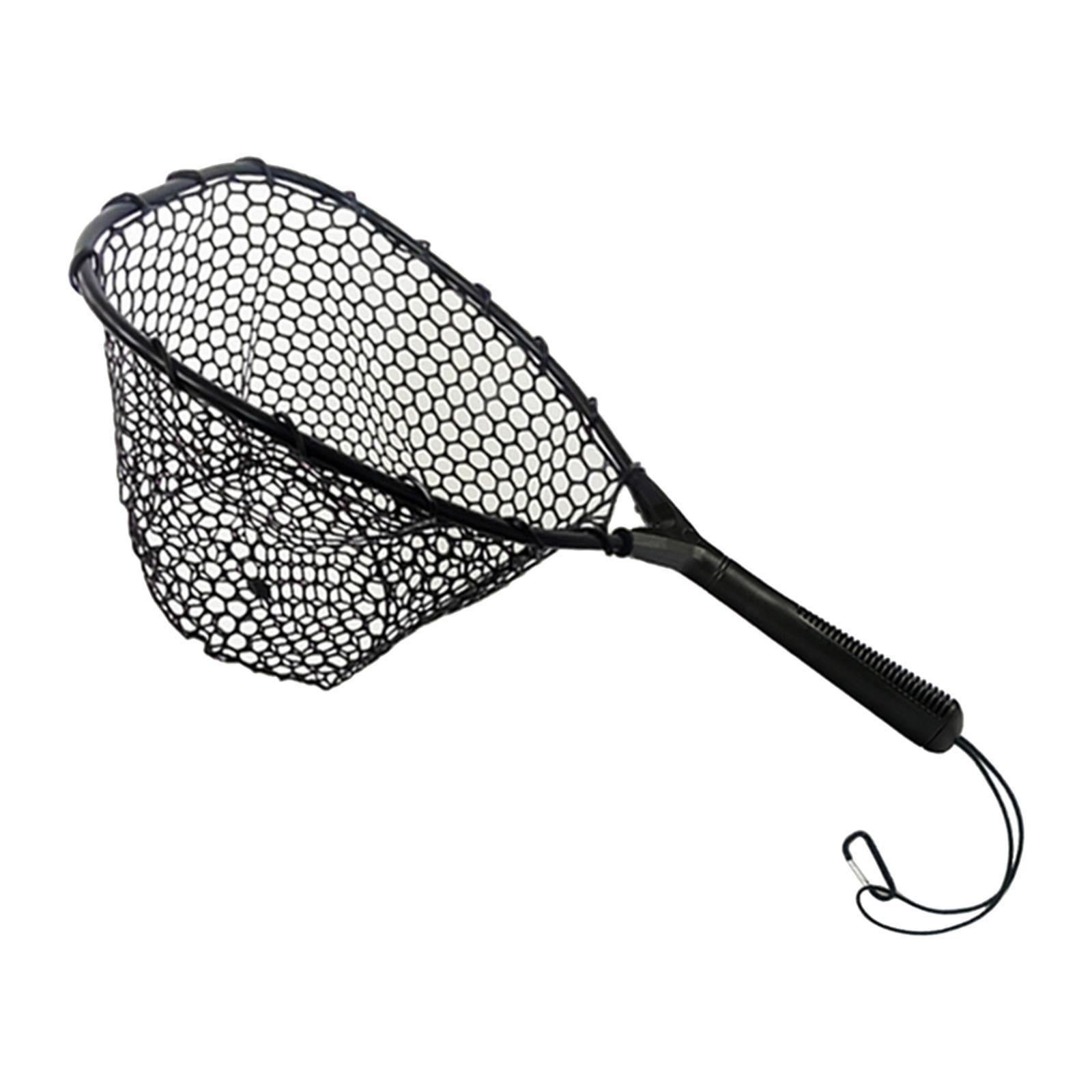 QccHieUs Fishing Landing Net Catching Mesh Net Nonslip Grip Sturdy Fishing Tool Catch and C