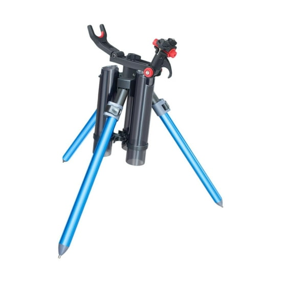 QccHieUs Fishing Rod Storage Tripod Support Pole Rack Organizer Adjustable Angle Fishing long blue