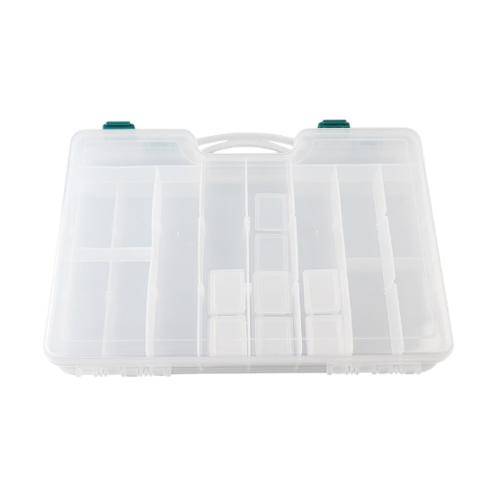 QccHieUs Fishing Tackle Box with Removable Dividers with Handle,Fishing Supplies Lure Box Clear