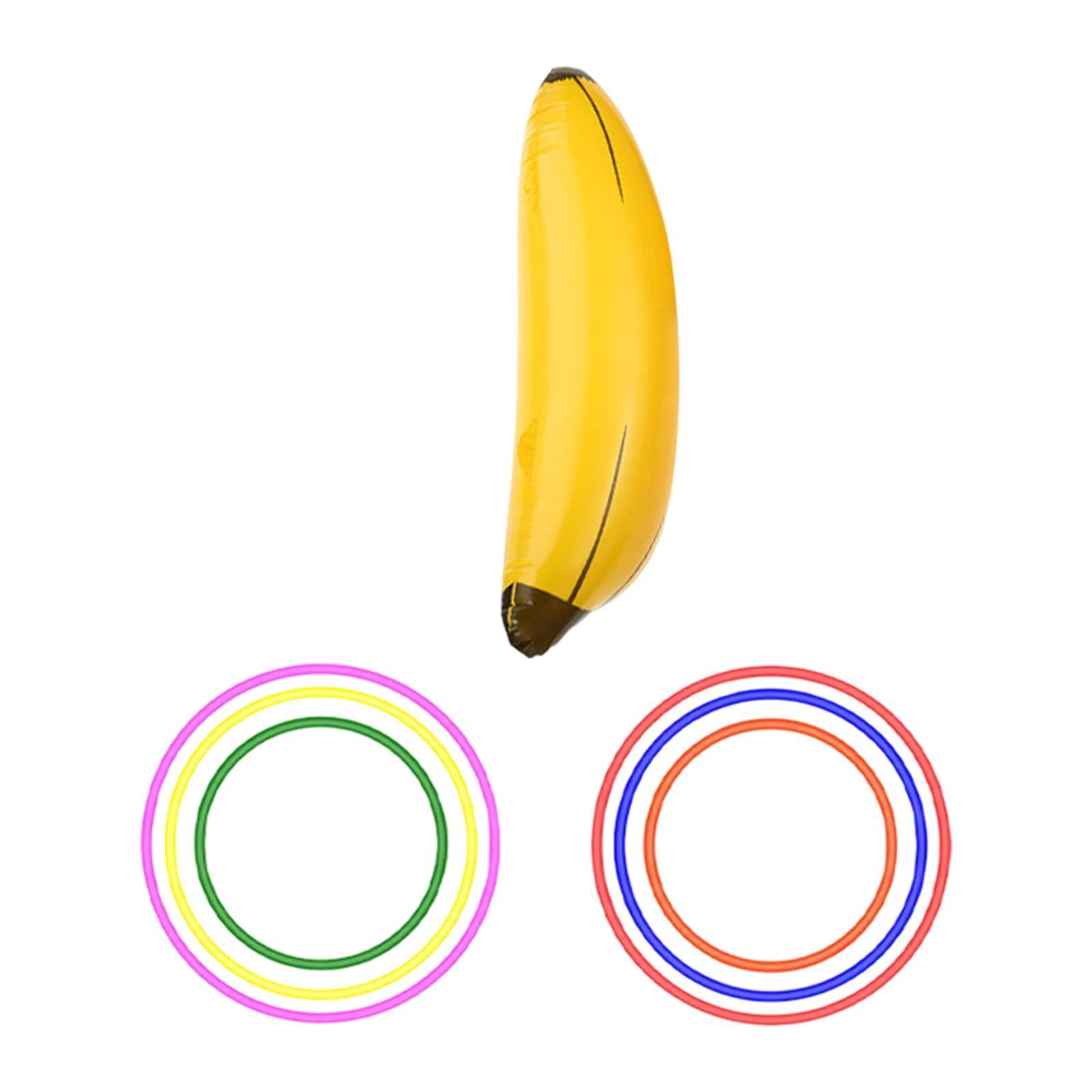 6-Set Inflatable Banana Ring Toss Game - Includes 6 Bananas & 24 Rings, Pool & Party Fun