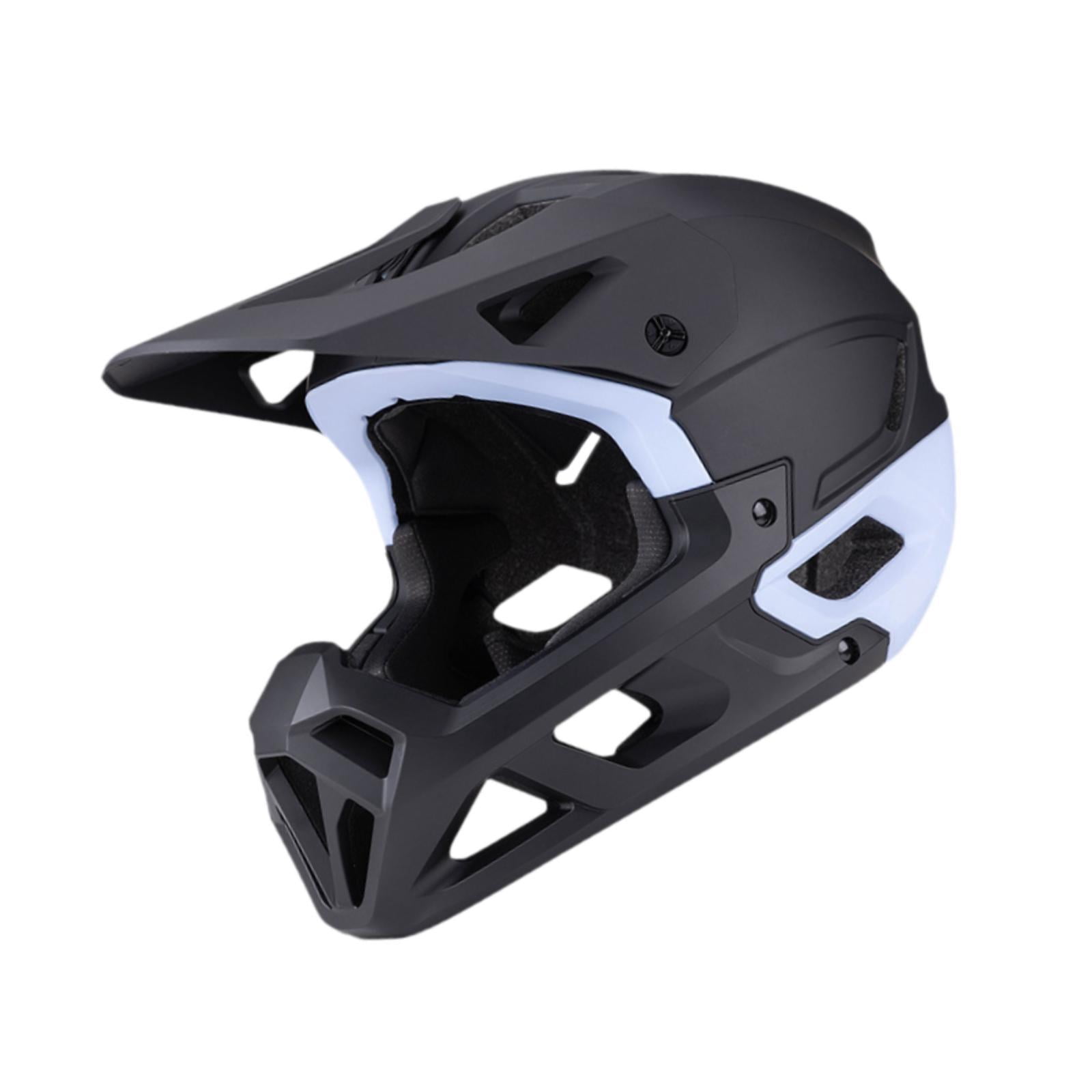 QccHieUs Full Face Bike Helmet Adjustable Lightweight Comfortable Bicycle Helmet for BMX Black Blue