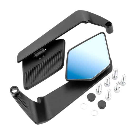 QccHieUs Generic Motorcycle Mirrors Quick Installation Accessories Wide Viewing Angle Black Blue