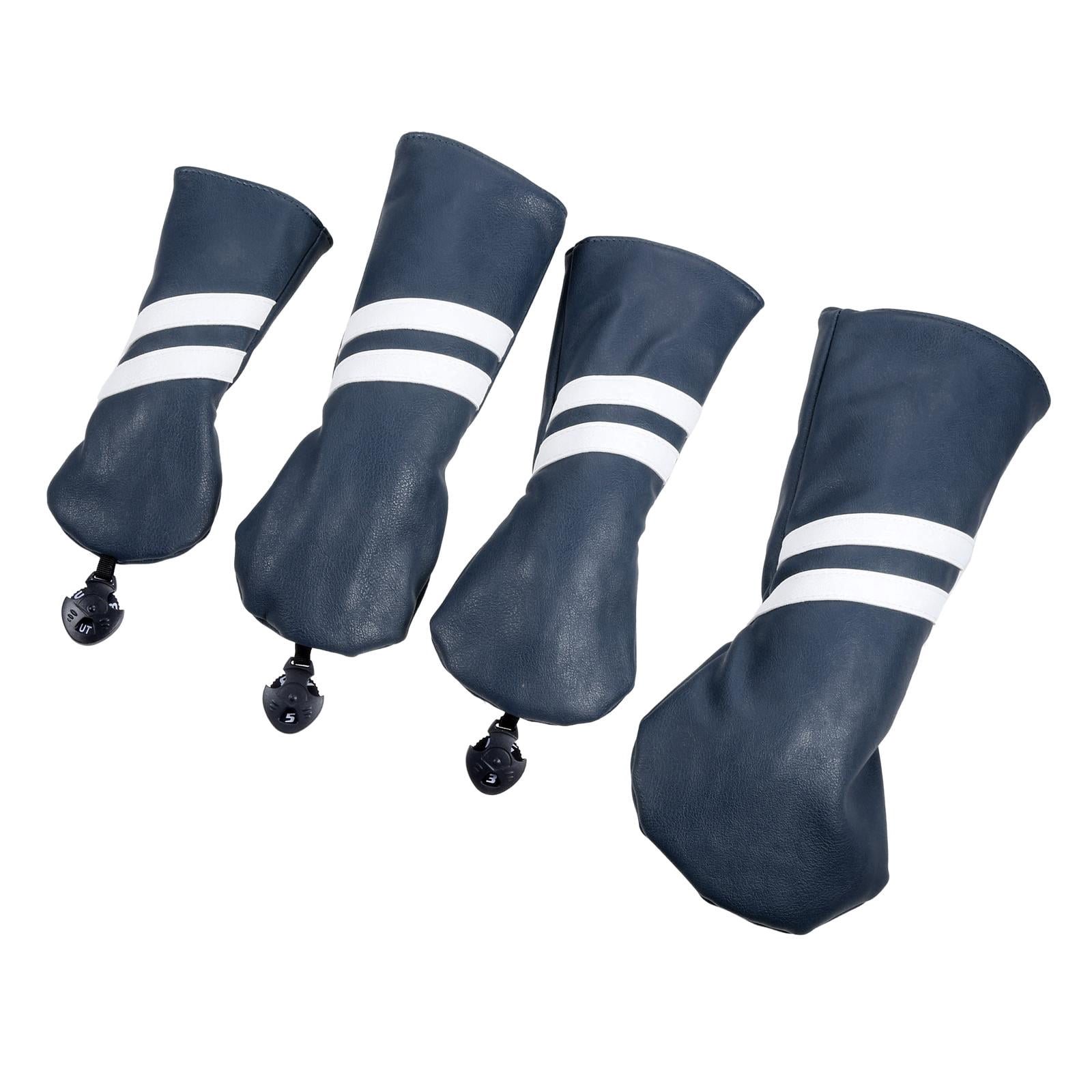 QccHieUs Golf Club Head Cover Hybrid Head Cover with Tags Driver Woods Headcovers Accs PU Blue
