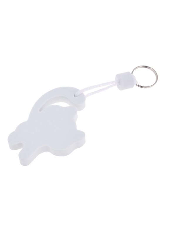 High Visibility Floating Keyring Floating Seawater Sports Swimming Keyring Chain Cat White