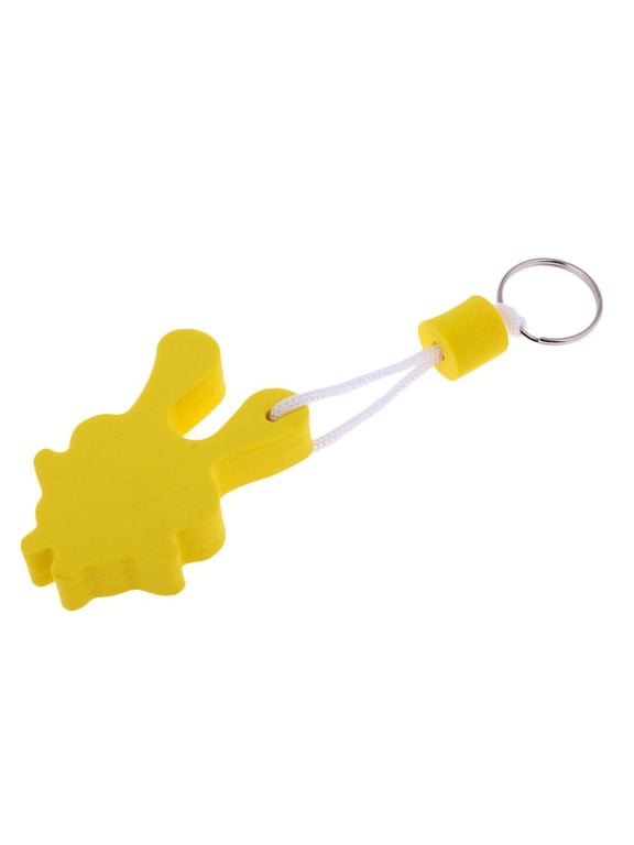 High Visibility Floating Keyring Floating Seawater Sports Swimming Keyring Chain Rabbit Yellow