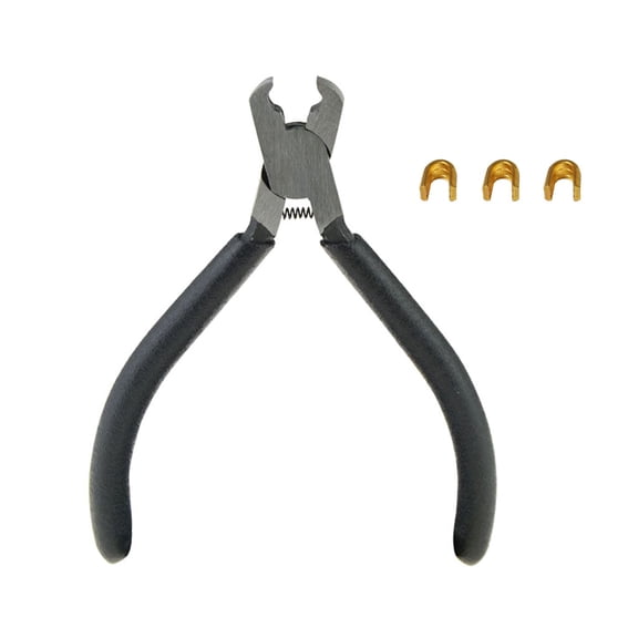 QccHieUs Hunting Bow String Plier Bowstring D Buckle Clips Installation Tool for String Metal Pliers with 3 Pieces Nocking Points