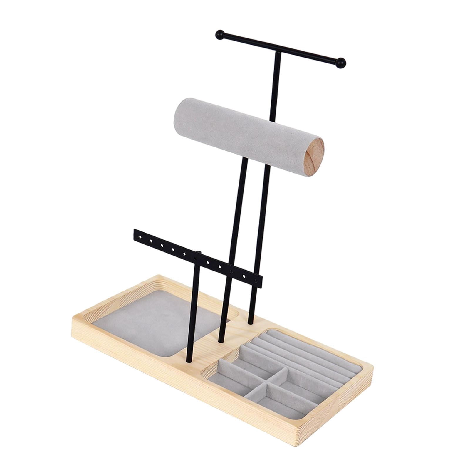 QccHieUs Jewelry Stand Organizer Necklace Holder Multifunctional Sturdy Accessory Earring Black
