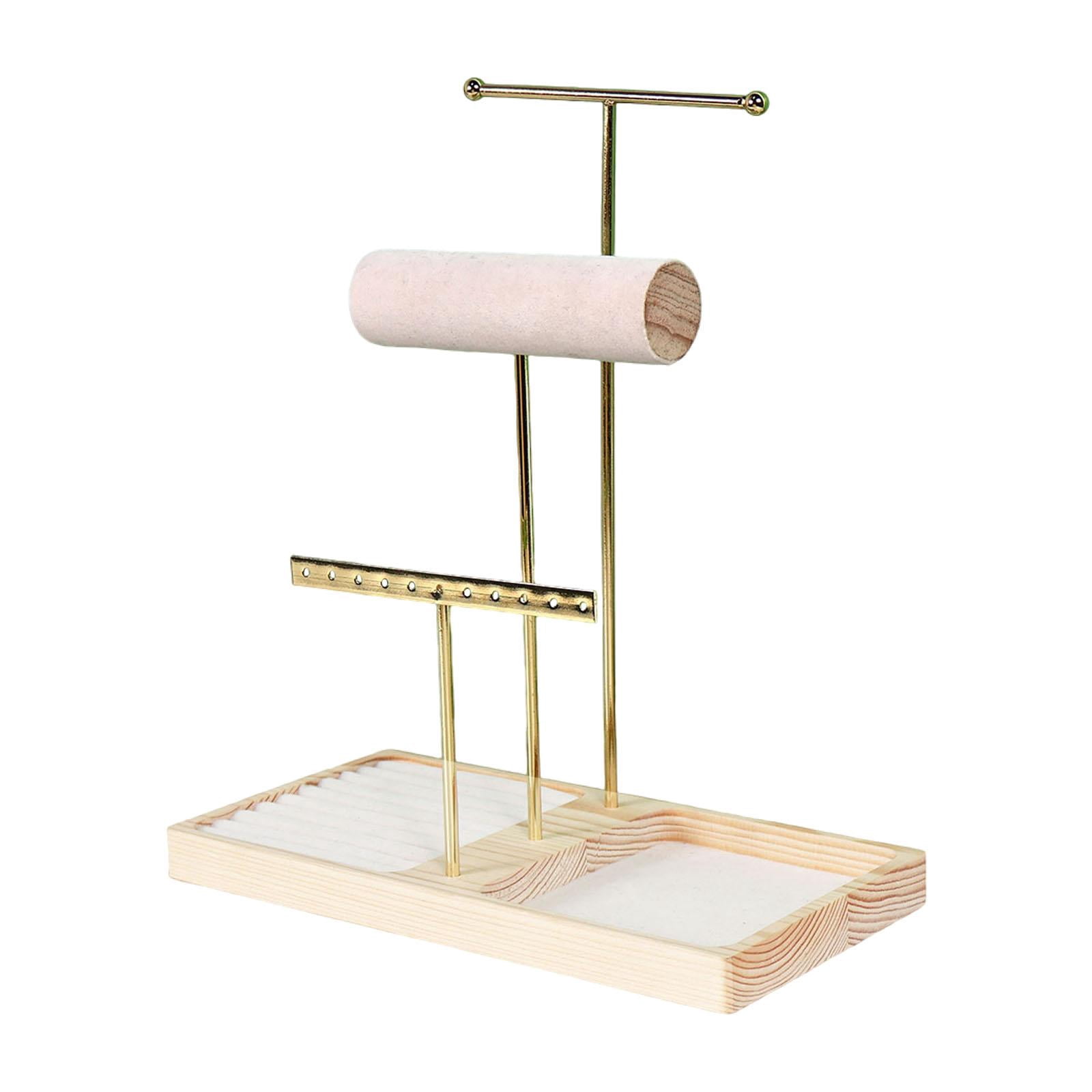 QccHieUs Jewelry Stand Organizer Necklace Holder Multifunctional Sturdy Accessory Earring Gold
