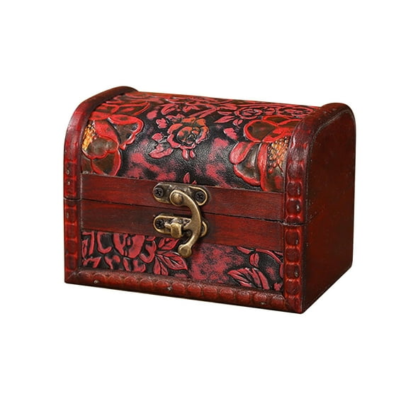 QccHieUs Jewelry box, wooden jewelry box, organizer, decorative storage box for women and Red
