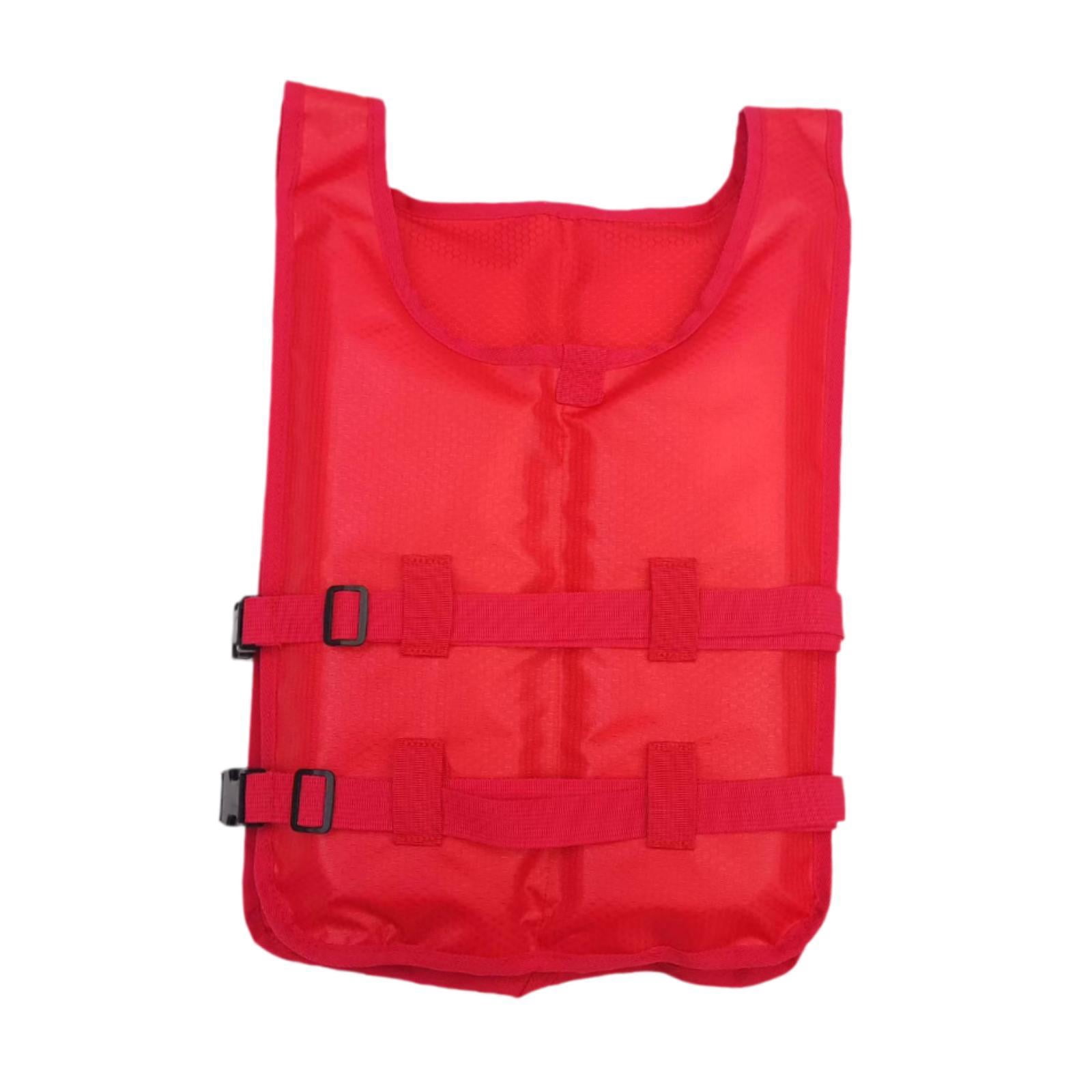 QccHieUs Kayak Life Vest Portable Summer Sleeveless Life Jacket Swim Vest Swim Jacket for Red