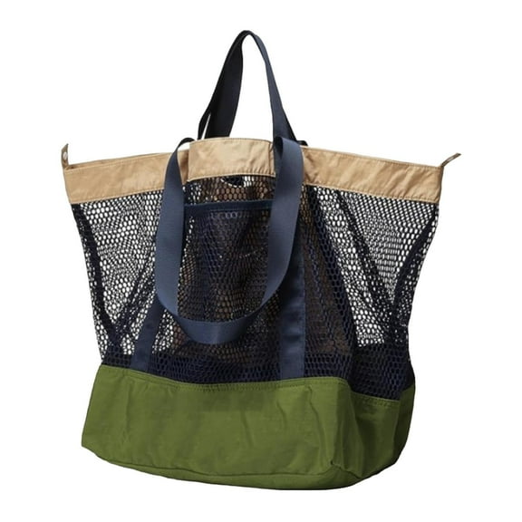 QccHieUs Large Mesh Beach Bag, Beach Tote, Lightweight Portable Shoulder Bag, Handbag for Green