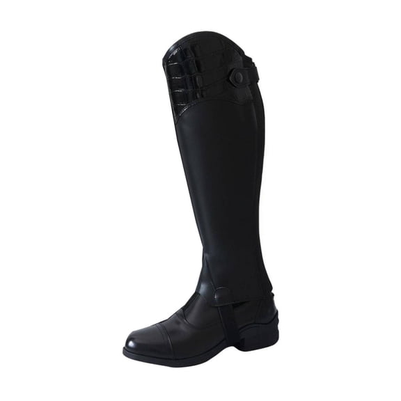 QccHieUs Leather Half Chaps Elastic Panel Equestrian Half Chaps Long-Lasting for Adults Cl Child