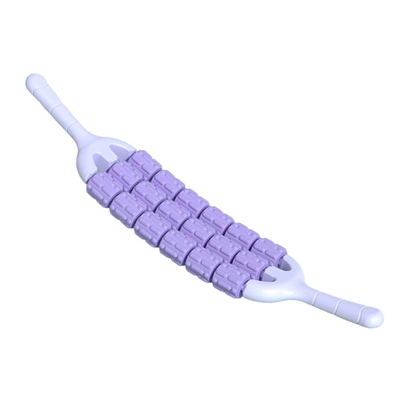 QccHieUs Massage Roller Stick Fitness Three Row Leg Stretching Comfortable Muscle Relaxer purple