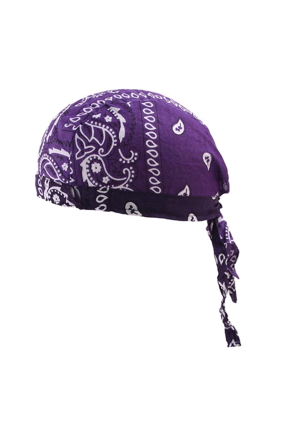 Mens Turban Cotton Chemo Cancer Muslim Headscarf Cover Headwear Purple