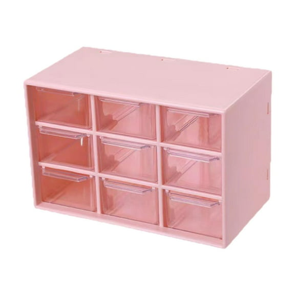 QccHieUs Mini Drawer Organizer Desktop Storage Drawers Jewelry Storage Box Makeup Drawers Pink