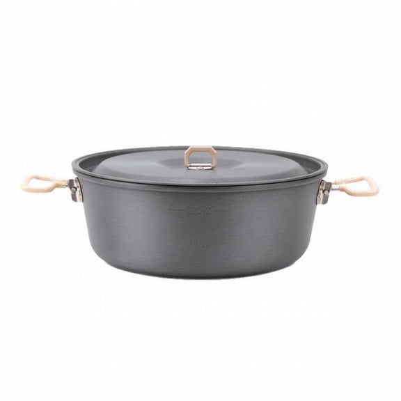 QccHieUs Mini Hot Pot with Lid Compact Portable Pot with Stand Matte for Camping, Campers