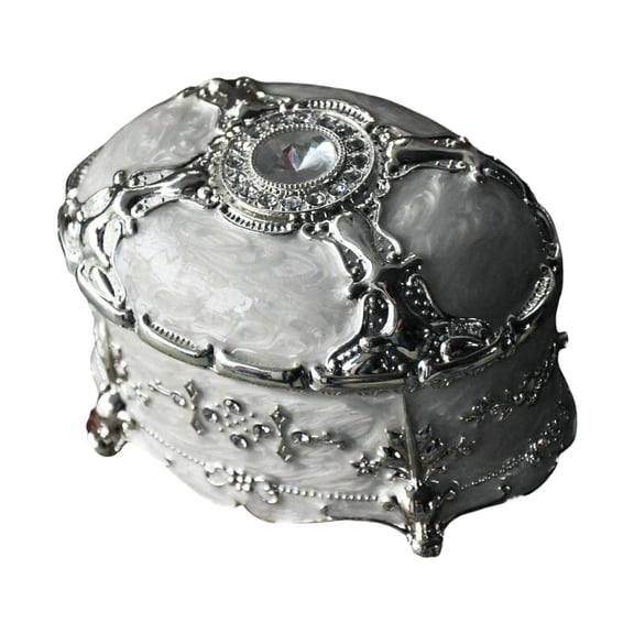 QccHieUs Oval Shaped Jewelry Box Jewelry Storage Box Portable Versatile for Earrings Stud 18cmx12.5cmx11cm