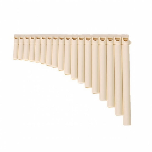 QccHieUs Pan flute with carrying case, 18-pipe pan flute with instructions for beginners, Ivory White
