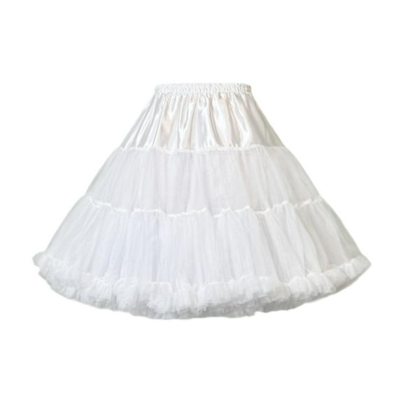 QccHieUs Petticoat Skirt Short Tutu Underskirt for Princess Costume Bridal Weddings Dress White