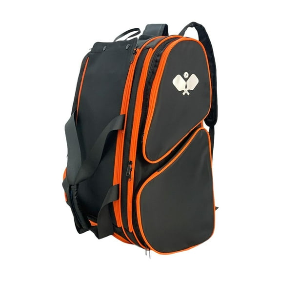 QccHieUs Pickleball Backpack Sports Equipment Bag Large Capacity Portable Multifunctional black orange