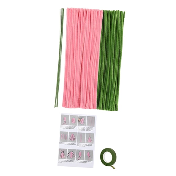 QccHieUs Pipe Cleaner Flower Kit Flower Making Kit Holiday Decoration Creative Photo Prop Kit for 5 tulips