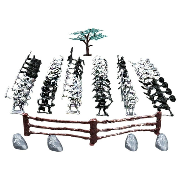 QccHieUs Plastic Medieval Knight Soldier Toys, Men and Shield Action Figure, Archaic 48 pcs
